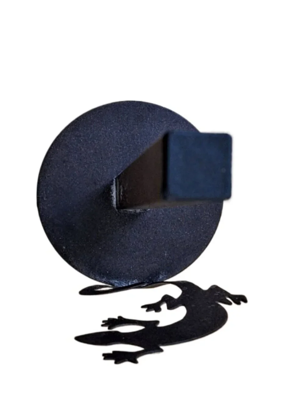 Southwestern Black Gecko Metal Heavy Countertop Paper Towel Holder Stand